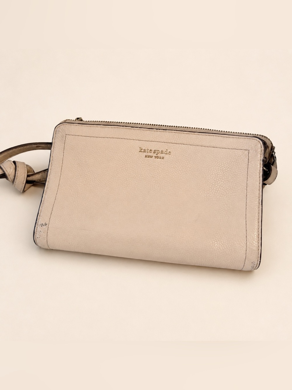 kate spade Pebbled Leather Crossbody - cream vintage